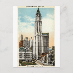 Carte Postale Woolworth Building New York Repro Vintage 1921