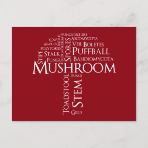 Carte Postale Word Mushroom (Texte Blanc)