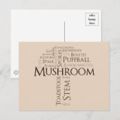 Carte Postale Word Mushroom (Texte Brown) (Devant / Derrière)