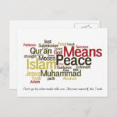 carte postale wordle islam dawah (Devant / Derrière)