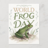 Carte Postale World Frog Day Watercolor Nature Art (Devant)