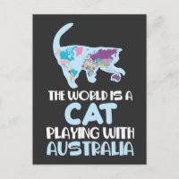 World Is A Cat jouant Australie Voyageurs Humour