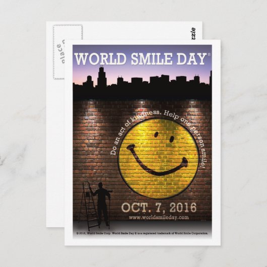 Carte postale World Smile Day® 2016 (Devant / Derrière)