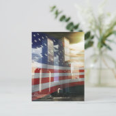 Carte Postale World Trade Center avec drapeau (Debout devant)