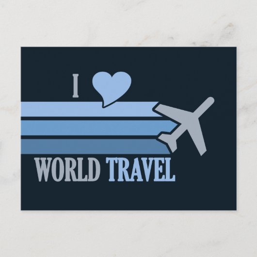 Carte postale World Travel, personnalisable (Devant)
