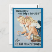Carte Postale World War Postcards, War Bonds Poster - Pin up (Devant / Derrière)