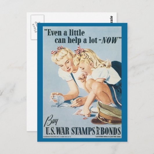 Carte Postale World War Postcards, War Bonds Poster - Pin up (Devant / Derrière)