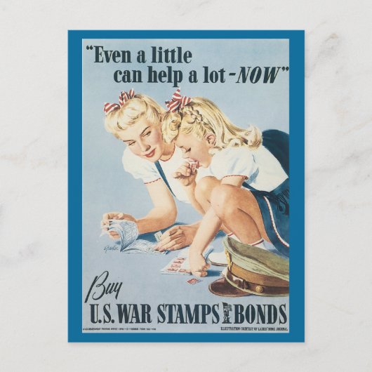 Carte Postale World War Postcards, War Bonds Poster - Pin up (Devant)