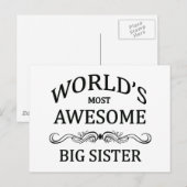 Carte Postale World's Most Awesome Big Sister (Devant / Derrière)