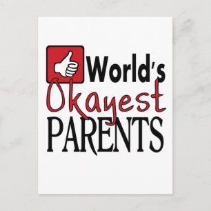 Carte postale World's okayest parents drôle annive