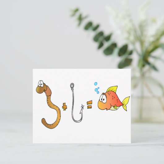 Carte Postale Worm + Hook = Poisson (Debout devant)
