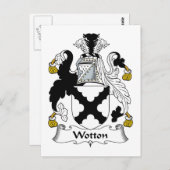 Carte Postale Wotton Family Crest (Devant / Derrière)