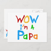 Carte Postale Wow, je suis un Papa Tshirts et GIfts (Devant / Derrière)