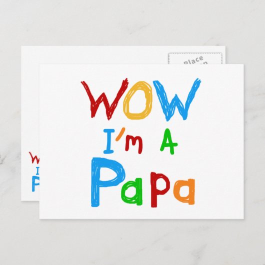 Carte Postale Wow, je suis un Papa Tshirts et GIfts (Devant / Derrière)