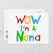 Carte Postale WOW Je suis un T-shirts et cadeaux Nana (Devant / Derrière)