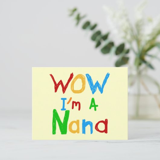 Carte Postale WOW Je suis un T-shirts et cadeaux Nana (Debout devant)