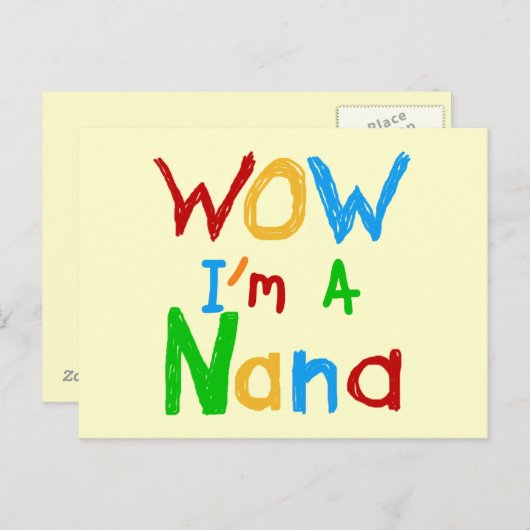 Carte Postale WOW Je suis un T-shirts et cadeaux Nana (Devant / Derrière)