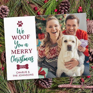 Carte Postale Woy Joyeux Noël mignonne chien animal de compagnie