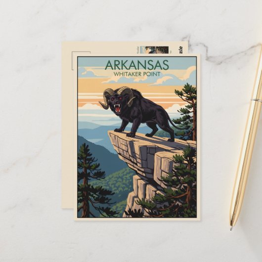 Carte Postale WPA Arkansas Whitaker Point (Devant/Arrière en situation)