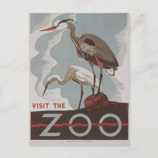 Carte Postale WPA - Le zoo (Devant)