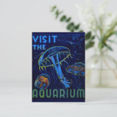 Carte Postale WPA vintage Visiter L'Affiche Aquarium (Debout devant)