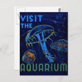 Carte Postale WPA vintage Visiter L'Affiche Aquarium (Devant / Derrière)