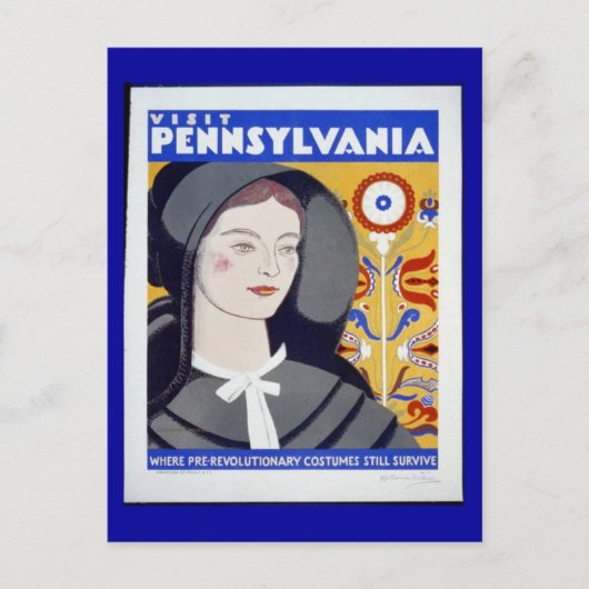 Carte postale WPA-Visit Pennsylvanie (Devant)