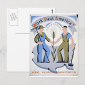 Carte Postale WPA - Work America (Devant / Derrière)