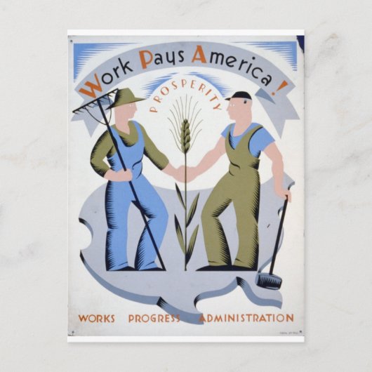Carte Postale WPA - Work America (Devant)