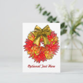 Carte Postale Wreath Chili Pepper Séché & Gold Bow (Debout devant)