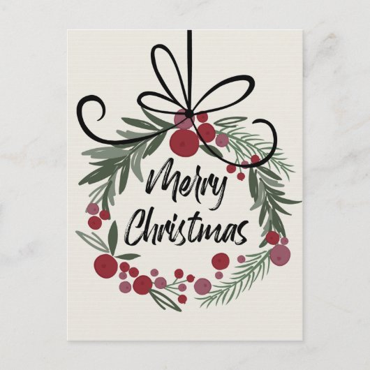 Carte Postale Wreath de Noël (Devant)