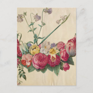 Carte Postale Wreath Florale d'Art vintage