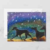 Carte Postale Wree greyhound dogs (Devant / Derrière)