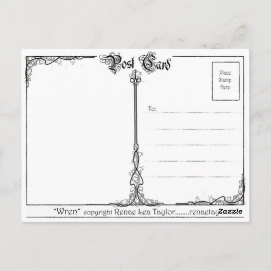 Carte Postale Wren (Dos)