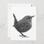 Carte Postale Wren (noir et blanc) (Devant / Derrière)