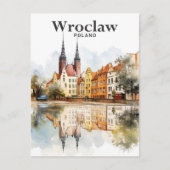 Carte Postale Wroclaw Pologne Aquarelle Peinture Voyage (Devant)