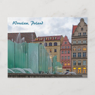 Carte Postale Wroclaw Pologne Carré de marché Fontaine Postcard