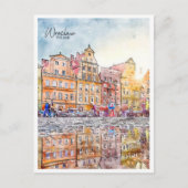 Carte Postale Wroclaw Pologne vintage voyage aquarelle (Devant)