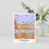 Carte Postale Wroclaw Pologne Voyage Aquarelle Croquis main dess (Debout devant)