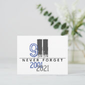 Carte Postale WTC 911 Gray Never Forget 20th Anniversary (Debout devant)