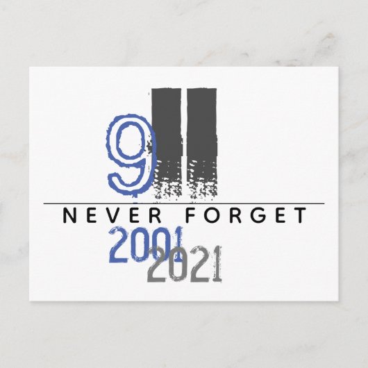 Carte Postale WTC 911 Gray Never Forget 20th Anniversary (Devant)