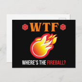 Carte Postale WTF - Où est The Fireball ? (Devant / Derrière)