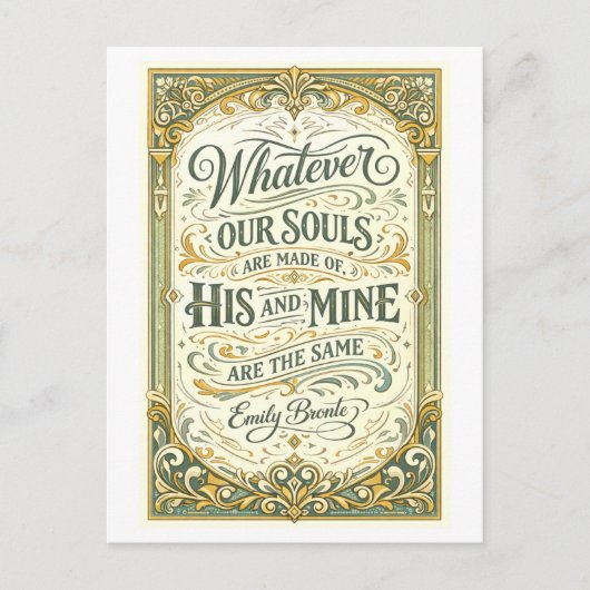 Carte Postale Wuthering Heights Bronte Quote (Devant)