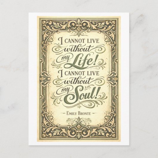 Carte Postale Wuthering Heights Bronte Quote (Devant)