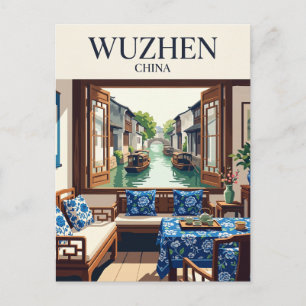 Carte Postale Wuzhen Water Town Chambres d'hôtes Intérieur Chine
