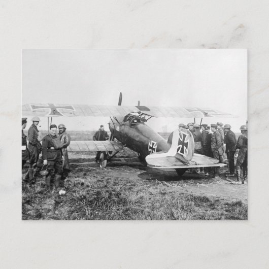 Carte Postale WW1 avion de combat allemand, les années 10 (Devant)