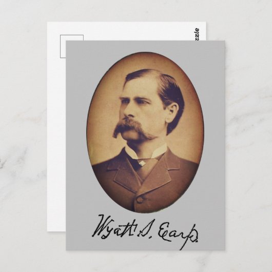 Carte Postale Wyatt Earp Portrait and Signature (Devant / Derrière)