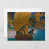 Carte Postale Wynken, Blynken et Nod, 1905 par Maxfield Parrish (Devant / Derrière)