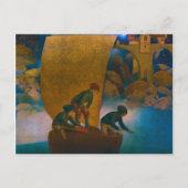 Carte Postale Wynken, Blynken et Nod, 1905 par Maxfield Parrish (Devant)