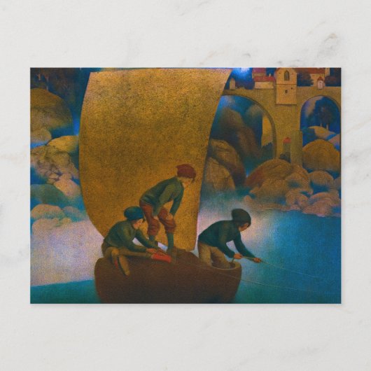 Carte Postale Wynken, Blynken et Nod, 1905 par Maxfield Parrish (Devant)